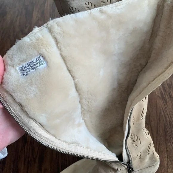 Timberland leather Beige fur lined Knee-High Boots - Picture 6 of 11
